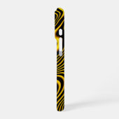 Coque iPhone 16 Pro Texture de tourbillons noir jaune or (Côté gauche)