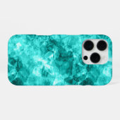 Coque iPhone 16 Pro Texture Froissée Cyan (Verso Horizontal)