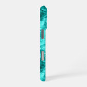 Coque iPhone 16 Pro Texture Froissée Cyan (Côté droit)