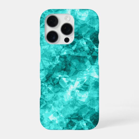 Coque iPhone 16 Pro Texture Froissée Cyan (Verso)