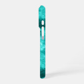 Coque iPhone 16 Pro Texture Froissée Cyan (Côté gauche)
