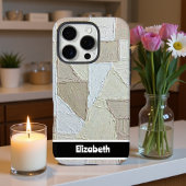 Coque iPhone 16 Pro Texture Patchwork Personnalisé