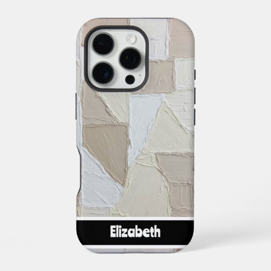 Coque iPhone 16 Pro Texture Patchwork Personnalisé (Verso)