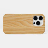Coque iPhone 16 Pro textures en bois clair (Verso Horizontal)