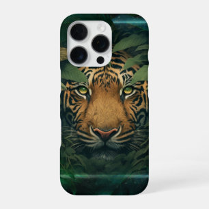 Coque iPhone 16 Pro Tigre se cachant dans le feuillage