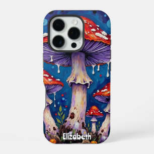 Coque iPhone 16 Pro Titre : "Portrait de champignons psychédéliques"