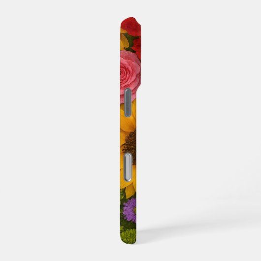 Coque iPhone 16 Pro Tournesol et coque iphone Rose (Côté droit)