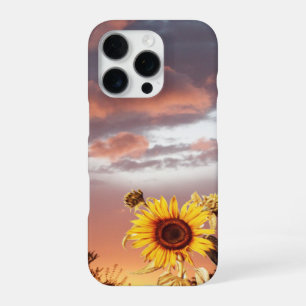 COQUE iPhone 16 PRO TOURNESOL ET COUCHER DE SOLEIL D'ÉTÉ ROSE