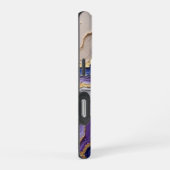 Coque iPhone 16 Pro Tranche d'agate Abstraite en violet (Côté droit)