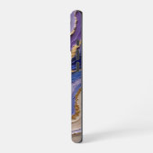 Coque iPhone 16 Pro Tranche d'agate Abstraite en violet (Côté gauche)