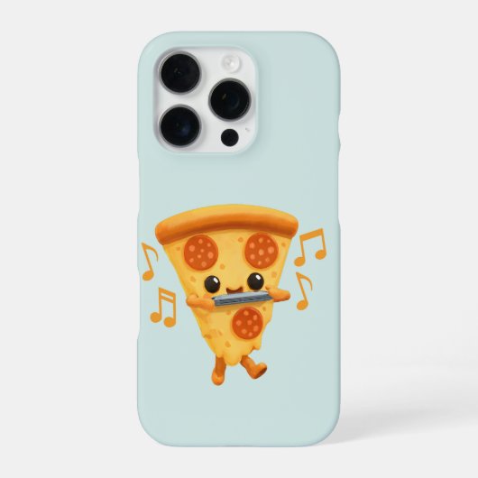 Coque iPhone 16 Pro Tranche Jouant de l'Harmonica Mignon (Verso)