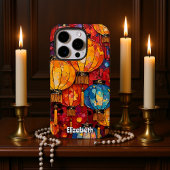 Coque iPhone 16 Pro treillis floral texturé