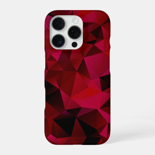 Coque iPhone 16 Pro Triangles géométriques polygonaux impression rouge (Verso)