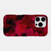 Coque iPhone 16 Pro Triangles géométriques polygonaux imprimés rouges (Verso Horizontal)