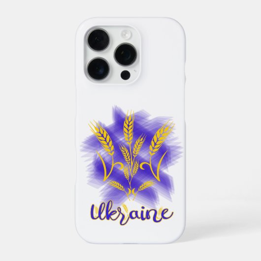 Coque iPhone 16 Pro trident ukrainien fait d'épi de blé (Verso)