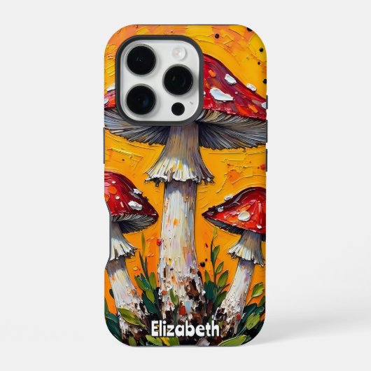 Coque iPhone 16 Pro Trio de champignons vibrants (Verso)