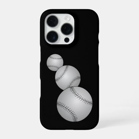Coque iPhone 16 Pro Trois balles de baseball (Verso)