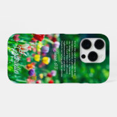 Coque iPhone 16 Pro Tulip Garden Bible Verse (Verso Horizontal)