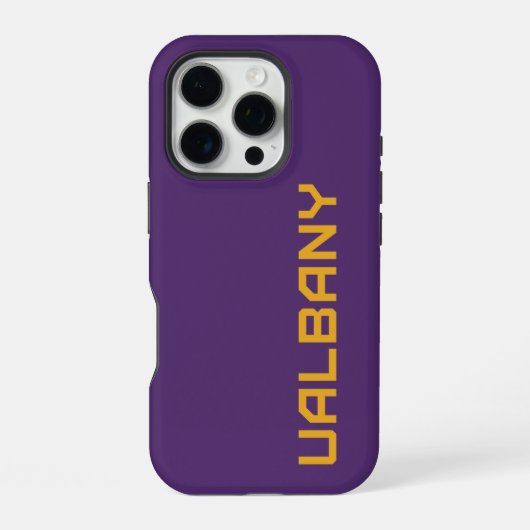 Coque iPhone 16 Pro Université de Albany Wordmark (Verso)
