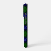 Coque iPhone 16 Pro Urquhart tartan bleu vert plaid (Côté gauche)
