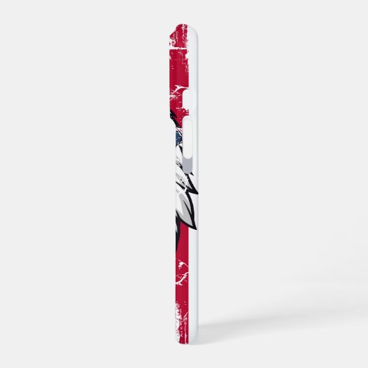 Coque iPhone 16 Pro USA Flag And American Bald Eagle Grunge (Côté gauche)