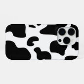 Coque iPhone 16 Pro Vache noire et blanche (Verso Horizontal)