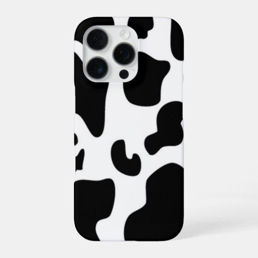 Coque iPhone 16 Pro Vache noire et blanche (Verso)