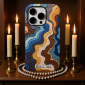 Coque iPhone 16 Pro Vagues Abstraites Texturées