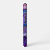 Coque iPhone 16 Pro Vagues d'agate violette avec or (Côté gauche)