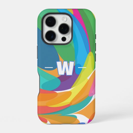 Coque iPhone 16 Pro Vagues de couleurs qui s'écrasent (Verso)
