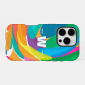 Coque iPhone 16 Pro Vagues de couleurs qui s'écrasent (Verso Horizontal)