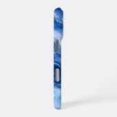 Coque iPhone 16 Pro Vagues de marbre bleu Luxe Abstrait (Côté droit)