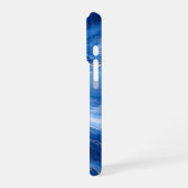 Coque iPhone 16 Pro Vagues de marbre bleu Luxe Abstrait (Côté gauche)