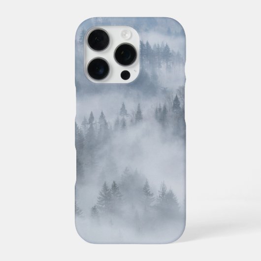 Coque iPhone 16 Pro Vallée de forêt brumeuse (Verso)