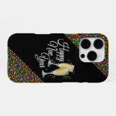 Coque iPhone 16 Pro Verres à Champagne Bonne Année (Verso Horizontal)