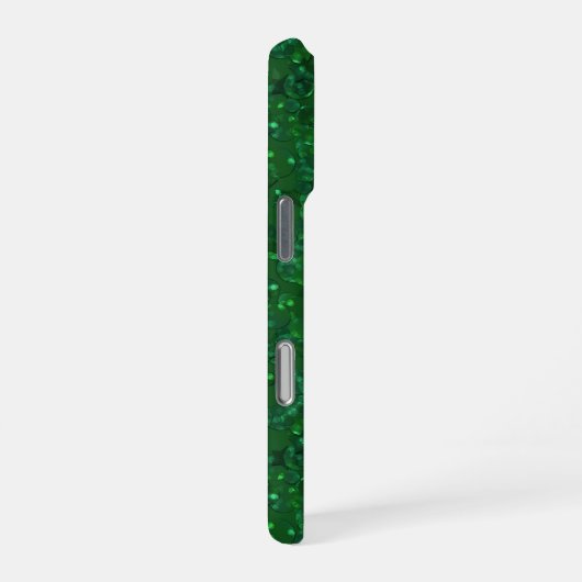 Coque iPhone 16 Pro Vert, confetti, parties scintillant (Côté droit)