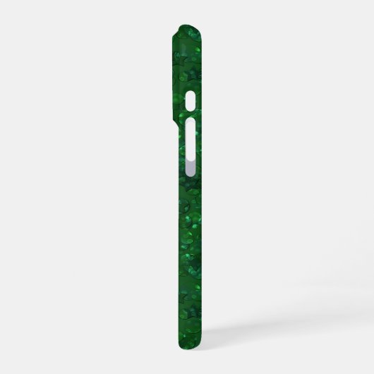 Coque iPhone 16 Pro Vert, confetti, parties scintillant (Côté gauche)