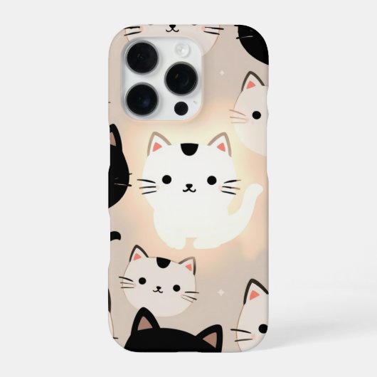 Coque iPhone 16 Pro Vibes de chat mignonnes (Verso)