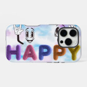 Coque iPhone 16 Pro Vibes Heureuses (Verso Horizontal)