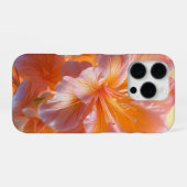 Coque iPhone 16 Pro Vibrant Hibiscus Floral Pêche (Verso Horizontal)