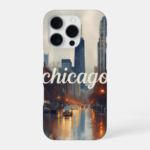 Coque iPhone 16 Pro Vintage Chicago Illinois City Skyline Retro Travel