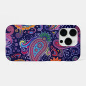 Coque iPhone 16 Pro Violet Rose Paisley (Verso Horizontal)