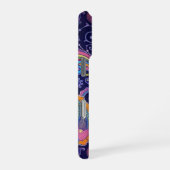 Coque iPhone 16 Pro Violet Rose Paisley (Côté droit)