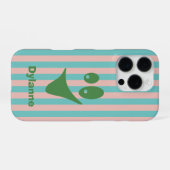 Coque iPhone 16 Pro Visage Drôle Rayé Excentrique (Verso Horizontal)