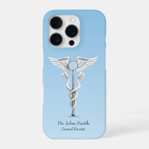 Coque iPhone 16 Pro White Dental Caduceus Miroir Toothbrosse Médicale