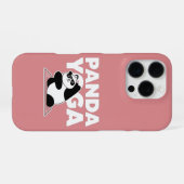 Coque iPhone 16 Pro yoga panda drôle (Verso Horizontal)