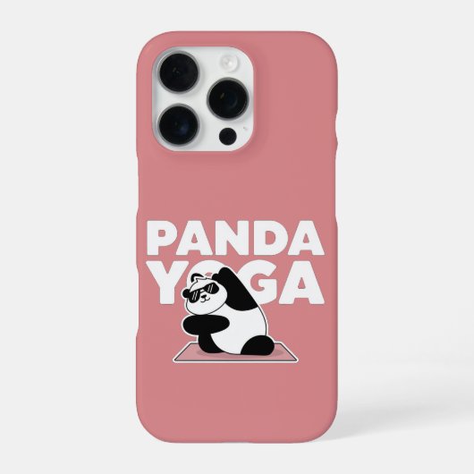Coque iPhone 16 Pro yoga panda drôle (Verso)