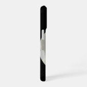 Coque iPhone 16 Profil de chat noir pleine lune (Côté droit)