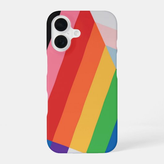 Coque iPhone 16 Progrès de la conception du drapeau de fierté - LG (Verso)