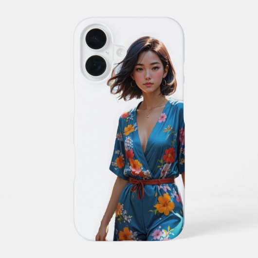 Coque iPhone 16 Protection florale chic - (Verso)